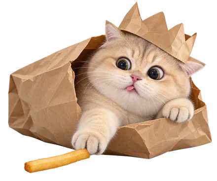 Blep caught stealing a fry