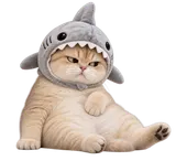 Blep in a shark costume
